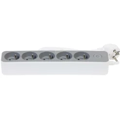 Gifi Accessoires Électriques^Bloc multiprise interrupteur et protection enfant blanc et gris x5