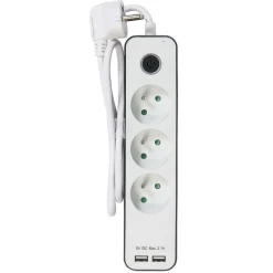 Gifi Accessoires Électriques^Bloc multiprise x3 port usb x2 interrupteur et protection enfant