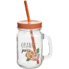 Gifi Bocal à anse avec paille décor orange