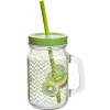 Gifi Bocal à anse avec paille décor kiwi