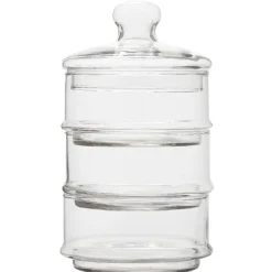 Gifi Bocal bonbonnière 3 compartiments en verre transparent