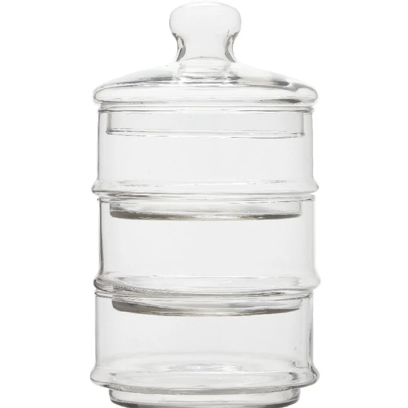 Gifi Bocal bonbonnière 3 compartiments en verre transparent