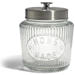 Gifi Bocal de conservation 1L en verre avec couvercle en métal Ø11,5xH18cm