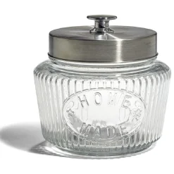 Gifi Bocal de conservation 1L en verre avec couvercle en métal Ø11,5xH14cm