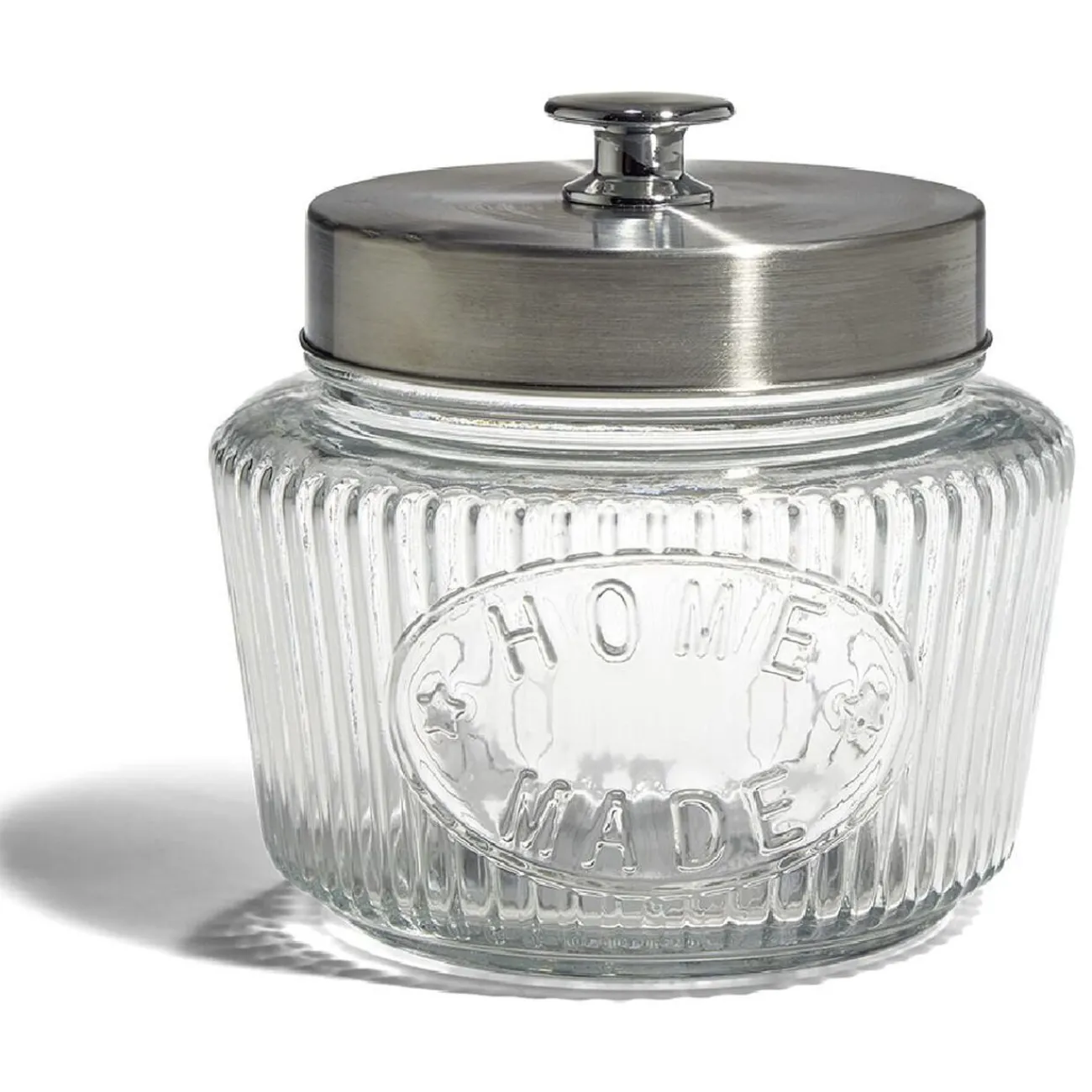 Gifi Bocal de conservation 1L en verre avec couvercle en métal Ø11,5xH14cm