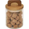 Gifi Bocal de conservation 500ml en verre avec couvercle en bois Ø9,5xH10cm