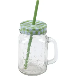 Gifi Bocal en verre + paille 500 ml