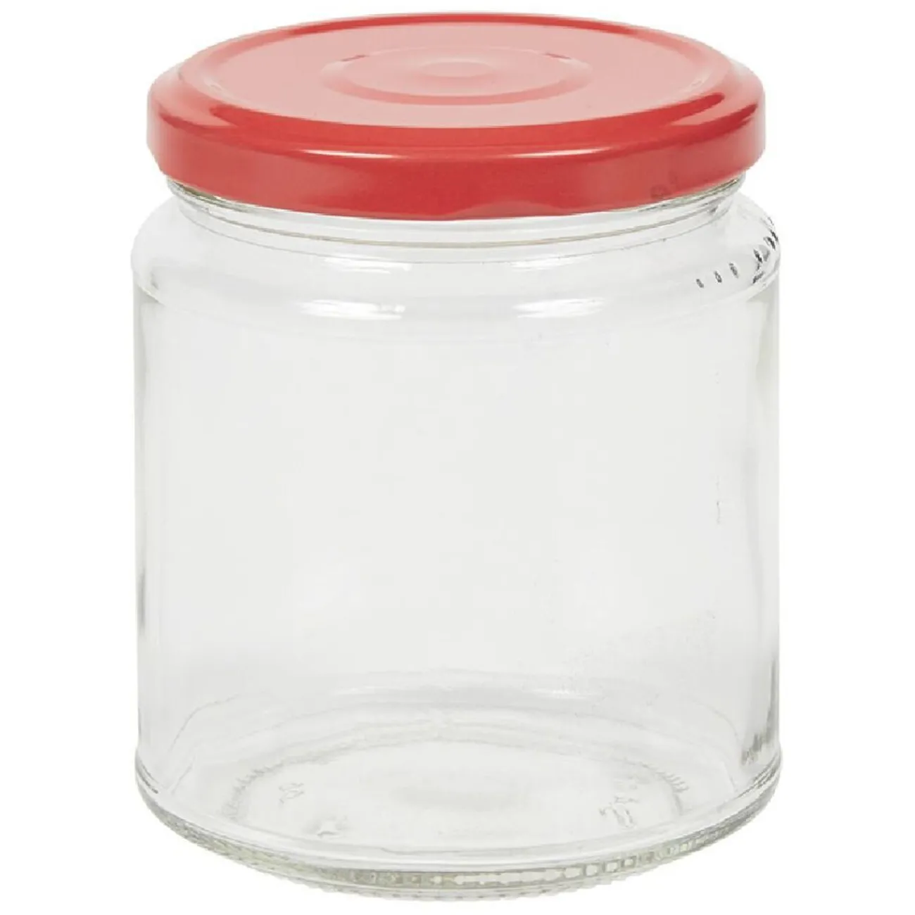 Gifi Bocal en verre transparent avec couvercle rouge 300 ml x6