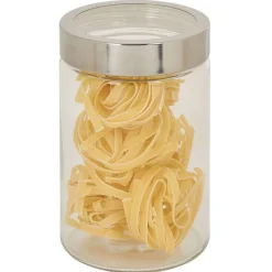 Gifi Bocal en verre transparent couvercle inox 1,2L - Ø11xH.17cm