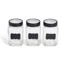 Gifi Bocal en verre x3 avec étiquettes