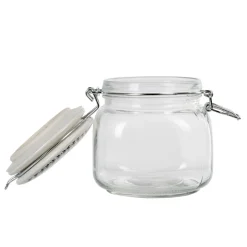 Gifi Bocal hermétique carré verre couvercle motif ethnique 750 ml