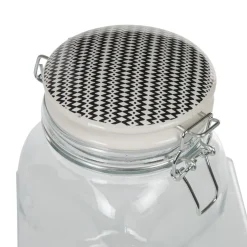 Gifi Bocal hermétique carré verre couvercle motif ethnique 750 ml