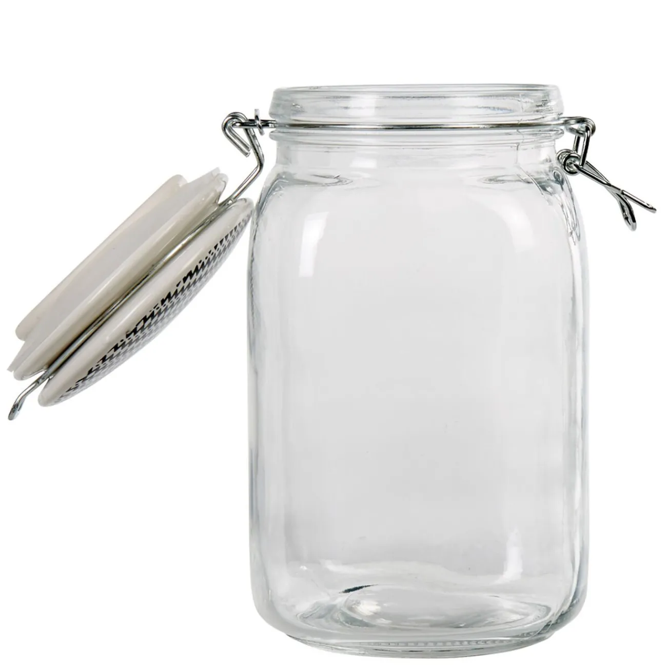 Gifi Bocal hermétique transparent avec couvercle design ethnique 1,5 L