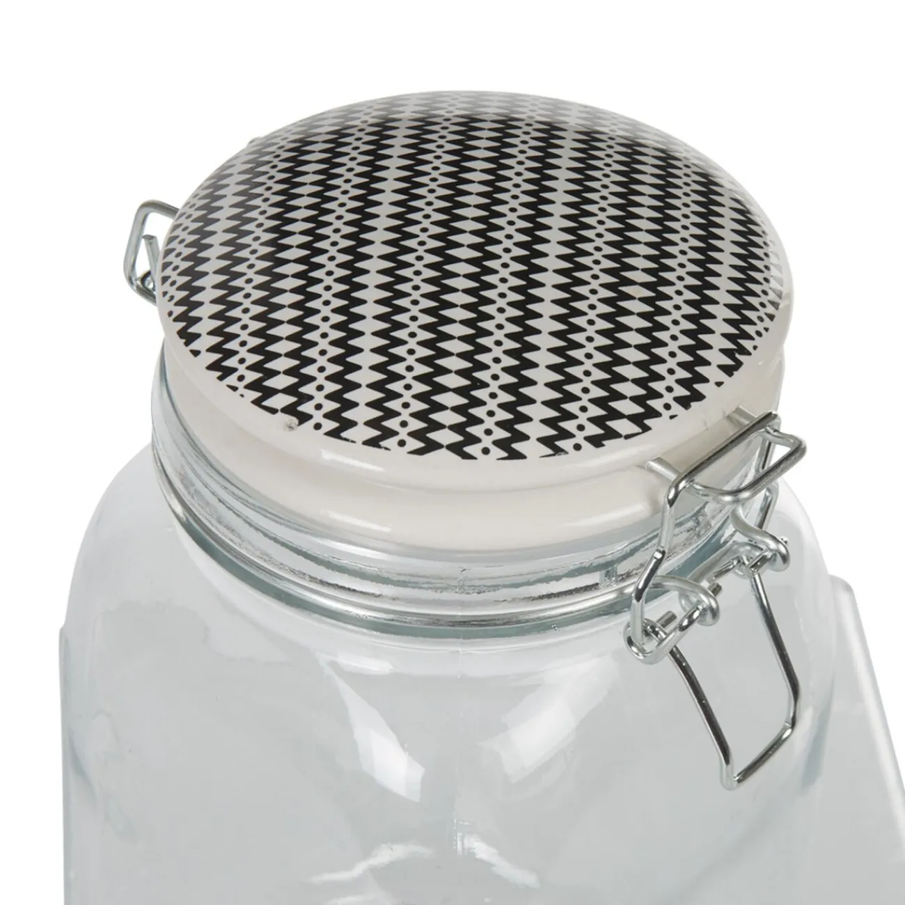 Gifi Bocal hermétique transparent avec couvercle design ethnique 1,5 L