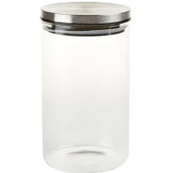 Gifi Bocal hermétique verre transparent couvercle métal silicone