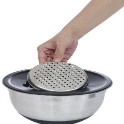Gifi Bol à mixer inox avec base silicone et 3 râpes Ø22xH11,2cm
