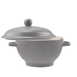 Gifi Bol à soupe gris avec couvercle