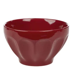 Gifi Bol en faïence côtelé uni rouge