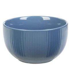 Gifi Bol en porcelaine bleu avec rainures verticales en relief