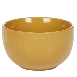 Gifi Bol en porcelaine jaune moutarde avec rainures verticales en relief