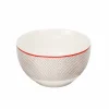 Gifi Bol en porcelaine motif esprit campagne rouge gris