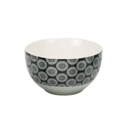 Gifi Bol en porcelaine motif rosace noir blanc