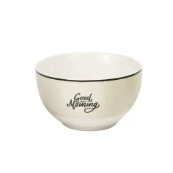 Gifi Bol en porcelaine vert avec inscription "Good Morning"