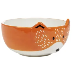 Gifi Bol forme tête de renard en faïence marron et blanc