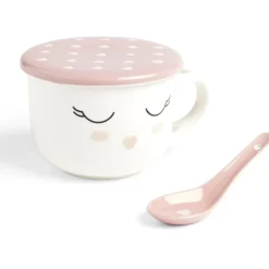 Gifi Bol jumbo 62cl avec cuillère et couvercle blush girly