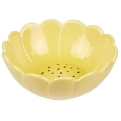 Gifi Bol saladier forme fleur dolomite jaune Ø16xH7,5cm