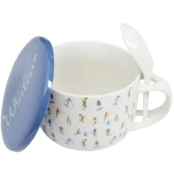 Gifi Bol soupe jumbo 62cl et cuillère porcelaine fun