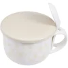Gifi Bol soupe jumbo 62cl et cuillère porcelaine nature