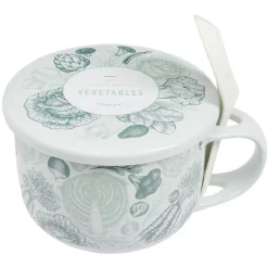 Gifi Bol soupe jumbo 62cl et cuillère porcelaine nature