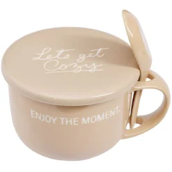 Gifi Bol soupe jumbo 62cl et cuillère porcelaine cocooning