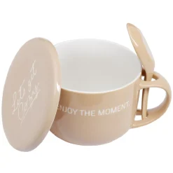 Gifi Bol soupe jumbo 62cl et cuillère porcelaine cocooning