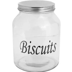 Gifi Bonbonniere verre transparent avec couvercle inox 3 L