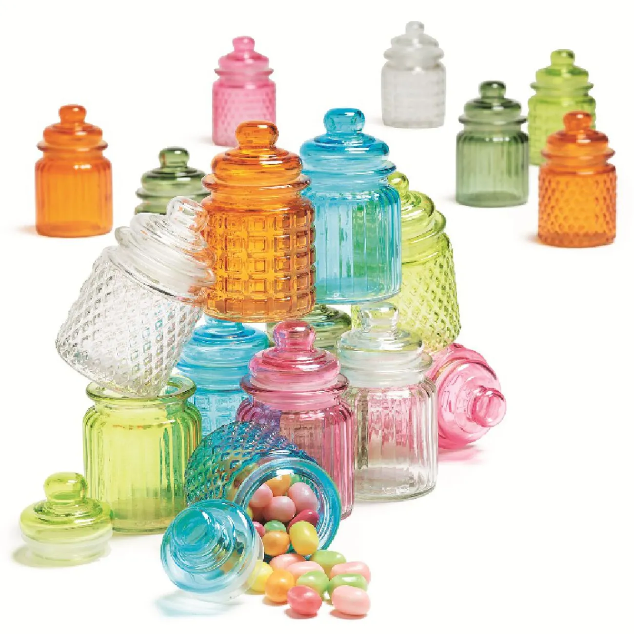 Gifi Bonbonnière colorée en verre