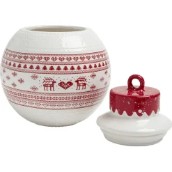 Gifi Bonbonnière en céramique décor Noël rouge blanc