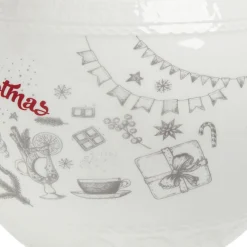 Gifi Bonbonnière en céramique décor Noël rouge blanc