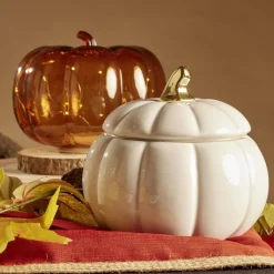 Gifi Bonbonnière Halloween forme citrouille porcelaine blanc Ø18 cm