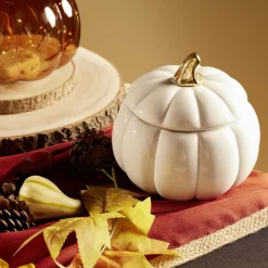 Gifi Bonbonnière Halloween forme citrouille porcelaine blanc Ø18 cm