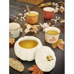 Gifi Bonbonnière Halloween forme citrouille porcelaine blanc Ø18 cm