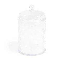 Gifi Bonbonnière plastique effet capitonné noir ou transparent Ø10xH20cm