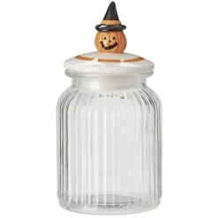 Gifi Bonbonnière transparente couvercle déco citrouille Halloween 1L