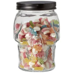 Gifi Bonbonnière transparente design Tête de mort Halloween 1,5L