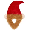 Gifi Beauté^Bonnet de lutin rouge avec barbe marron Noël