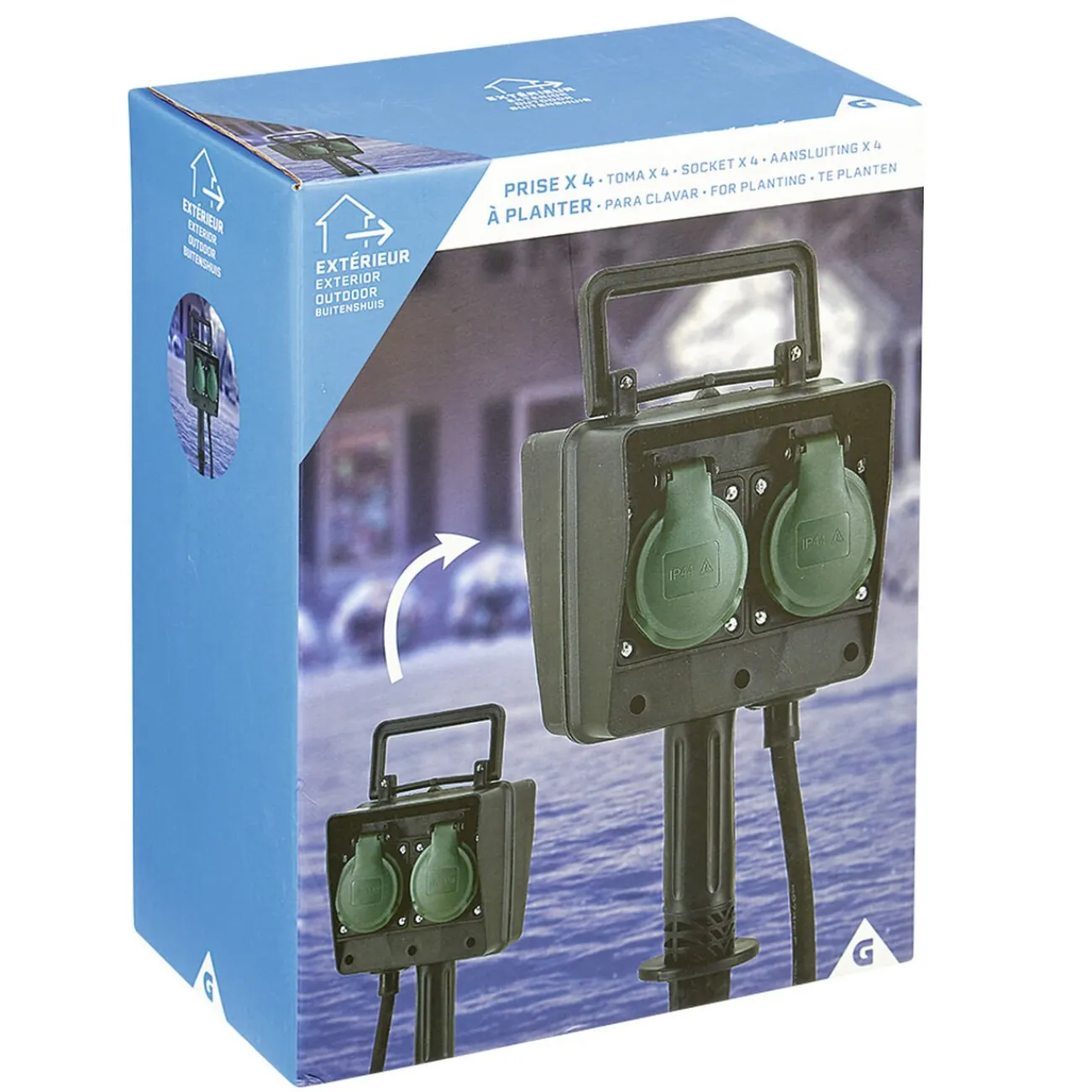 Gifi Accessoires Électriques^Borne 4 prises à planter