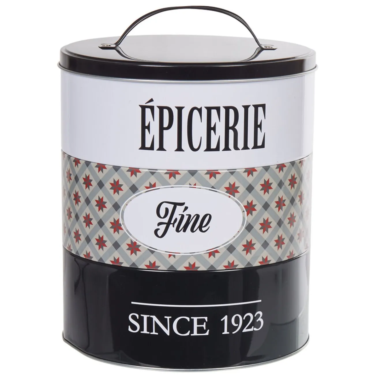 Gifi Rangement|Boîte à 3 compartiments carreaux de ciment noir et blanc