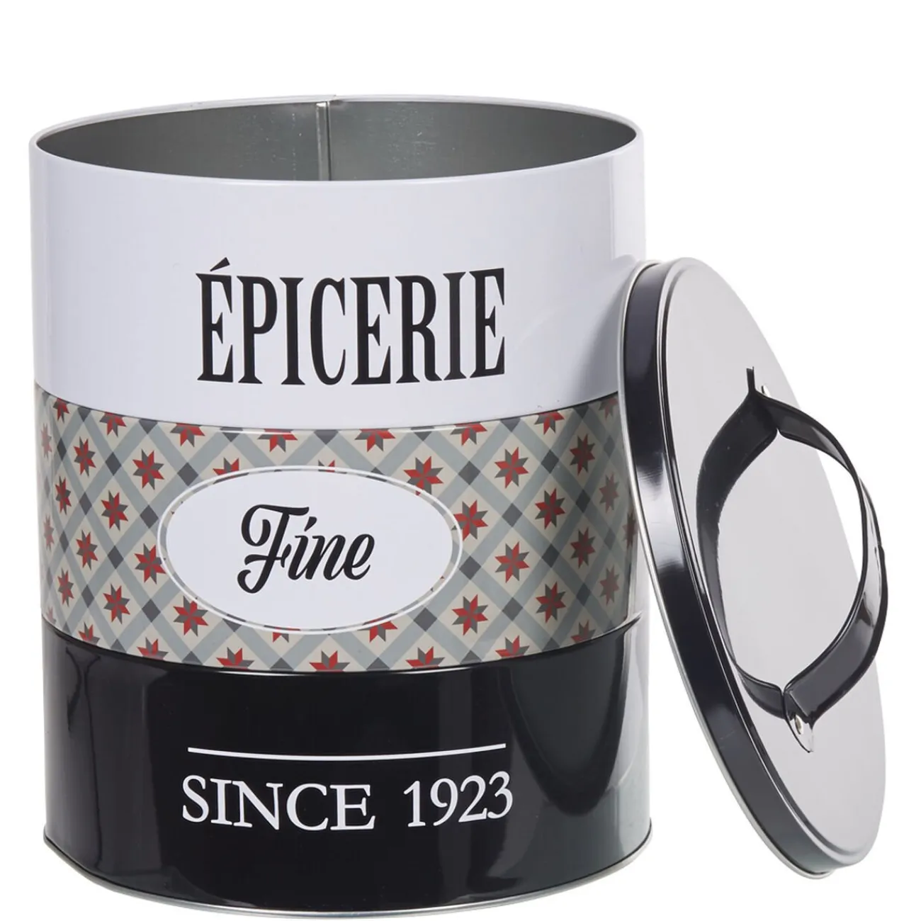 Gifi Rangement|Boîte à 3 compartiments carreaux de ciment noir et blanc