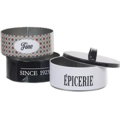 Gifi Rangement|Boîte à 3 compartiments carreaux de ciment noir et blanc